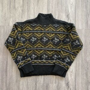 Women’s Scotch & Soda Silver and Olive Fair Isle Pullover